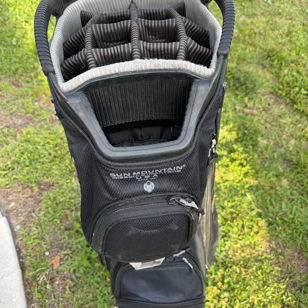 Sun Mountain Golf Cart Bag Mens Large Black 14-Way Divider Wuskowhan Pockets